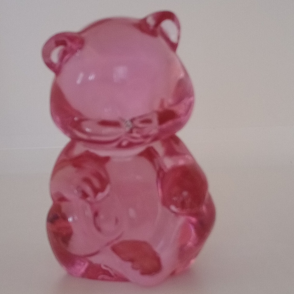 Fenton Pink Bear Accent Decor - Picture 2 of 4